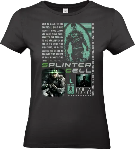 Splinter Cell T-shirt, Sam Fisher Shirt, - splinter cell, splinter, sam fisher, stealth game splinter cell shirt, gaming tee, blacklist, retro gaming - Standard T-Shirt (Women)