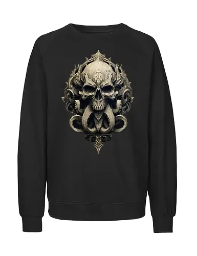 dark warlock - warlock, Pen and Paper, dungeons, d20 dice, dark mage, dragons, dungeon master, wizard, raveloft, dark skull, cthulhu, necromancer - Fairtrade Sweatshirt