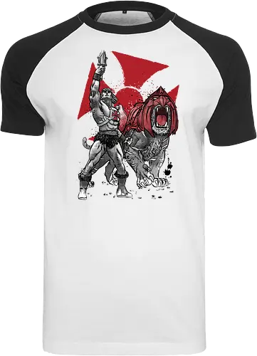 Prince Adam and battle cat sumi e