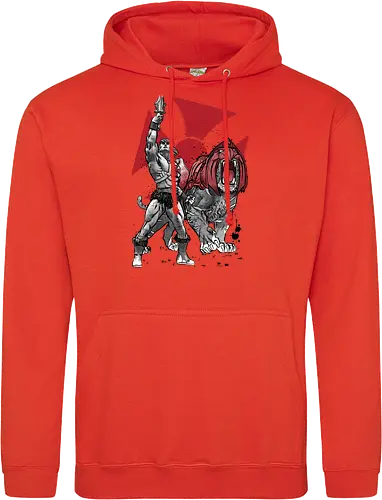 Prince Adam and battle cat sumi e