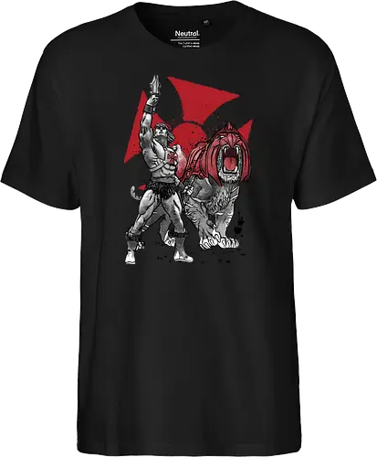 Prince Adam and battle cat sumi e