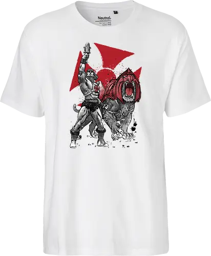 Prince Adam and battle cat sumi e