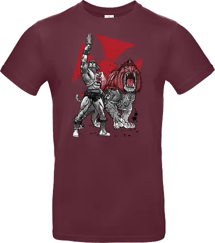 Prince Adam and battle cat sumi e