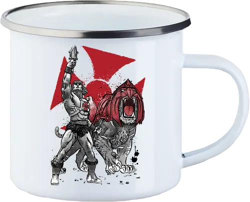 Prince Adam and battle cat sumi e