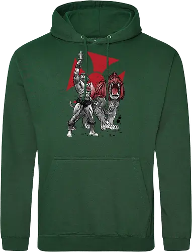 Prince Adam and battle cat sumi e