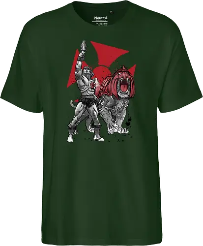 Prince Adam and battle cat sumi e