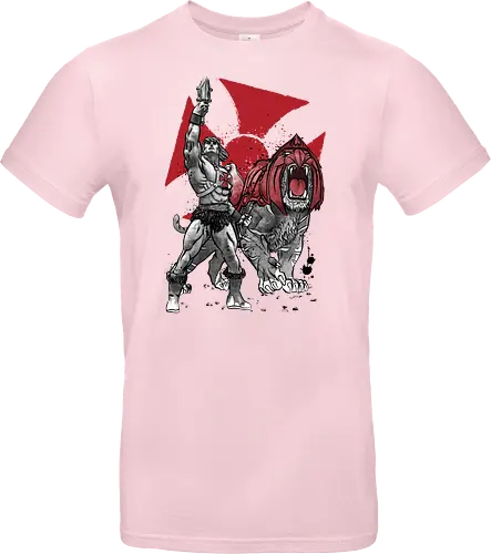 Prince Adam and battle cat sumi e