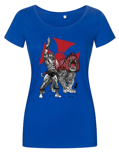 Prince Adam and battle cat sumi e