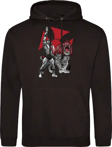 Prince Adam and battle cat sumi e