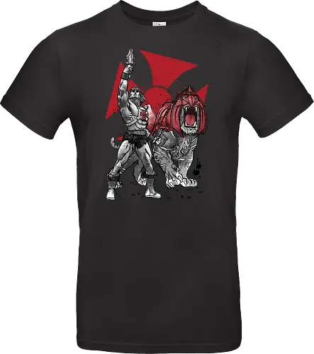 Prince Adam and battle cat sumi e