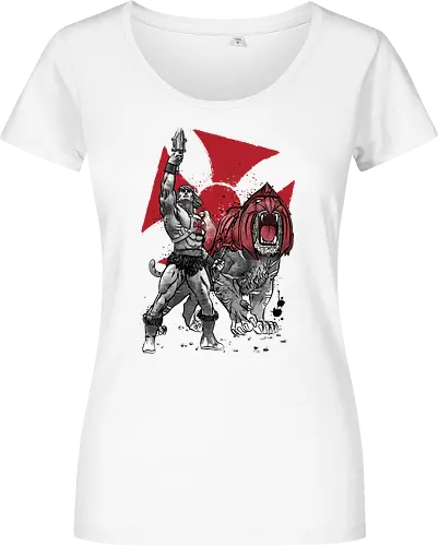 Prince Adam and battle cat sumi e