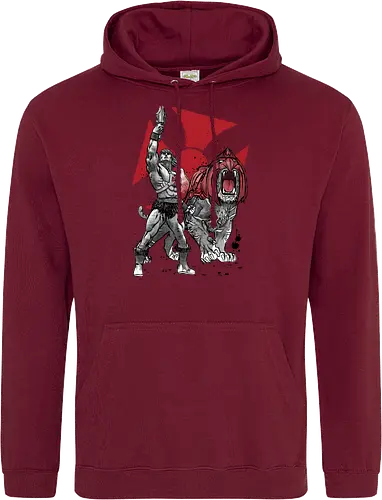 Prince Adam and battle cat sumi e