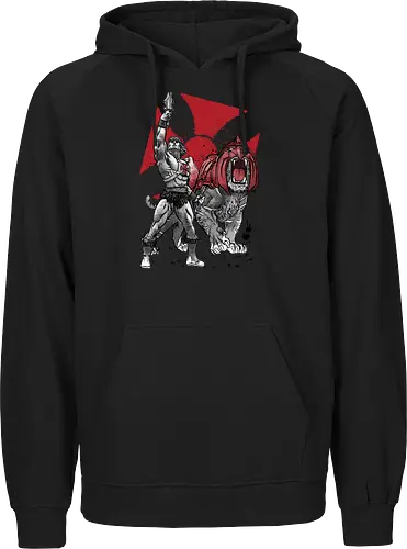 Prince Adam and battle cat sumi e