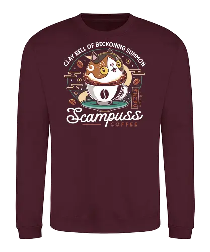 Scampuss Coffee Emblem - nioh, nioh 2, nioh 3, samurai, scampuss, sudama, japan, onryoki, ninja, fantasy, video game, gaming, gamer, rpg, coffee - Sweatshirt
