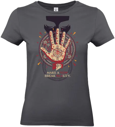 Make a Vow - make a vow shirt, break reality t-shirt, sorcery ritual graphic tee, anime summoning circle apparel, occult runes clothing, jujutsu inspired streetwear, alchemical seal design, mystical hand graphic top, dark fantasy anime merch, esoteric symbol t-shirt, cursed energy apparel, ancient sorcery fan art, burgundy and cream anime shirt, supernatural contract clothing, geek culture fashion, stylish otaku streetwear, anime protagonist gift, arcane magic graphic tee, ritualistic anime design - Standard T-Shirt (Women)