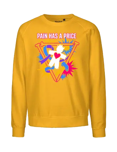 Pain Has A Price - pain has a price shirt, voodoo doll t-shirt, pastel goth graphic tee, occult aesthetic clothing, neon voodoo art top, alt fashion streetwear, voodoo doll with heart design, ritual hammer and nails graphic, creepy cute t-shirt, symbolic dark fantasy apparel, colorful goth clothing, edgy pop art tee, witchcraft aesthetic merch, vibrant occult streetwear, symbolic sacrifice shirt, modern grunge apparel, voodoo spirit fan art, bold typography gothic tee, alternative subculture fashion - Fairtrade Sweatshirt