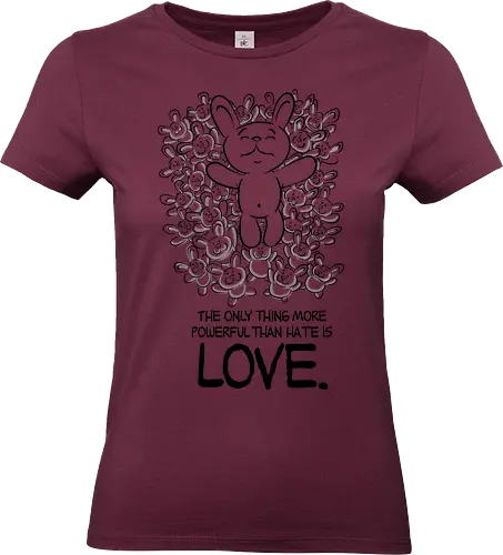 The only thing more powerful than hate is love. - Bad Bunny, Super bowl, fuck ice, Halftime, reggaton - Standard T-Shirt (Women)