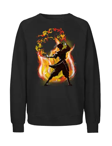 Dancing with fire - avatar the last air bender, Fire Nation, Prince Zuko, tv show, anime, television, fantasy, cute, kids, Aang - Fairtrade Sweatshirt