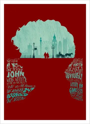 Sherlock BBC - London Silhouette 221B Baker Street