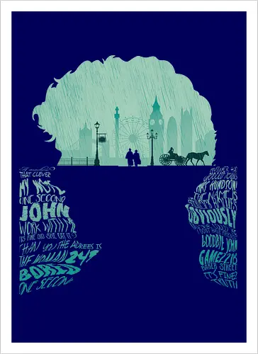 Sherlock BBC - London Silhouette 221B Baker Street