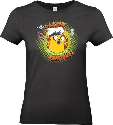 Cartoon - Jake Bacon Pancakes Koch - Cartoon, jake bacon pancakes, cartoon network, jake der hund, bacon pancakes lied, kult animation, finn jake - Standard T-Shirt (Women)