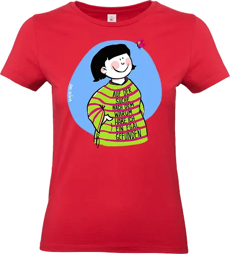 Auf der Suche nach dem warum... - Ringelpulliweisheit, Ringelpulli, Spruch, Weisheit, Lebensweisheit, handgezeichnet, Augeanhirn - Standard T-Shirt (Women)