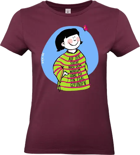 Auf der Suche nach dem warum... - Ringelpulliweisheit, Ringelpulli, Spruch, Weisheit, Lebensweisheit, handgezeichnet, Augeanhirn - Standard T-Shirt (Women)