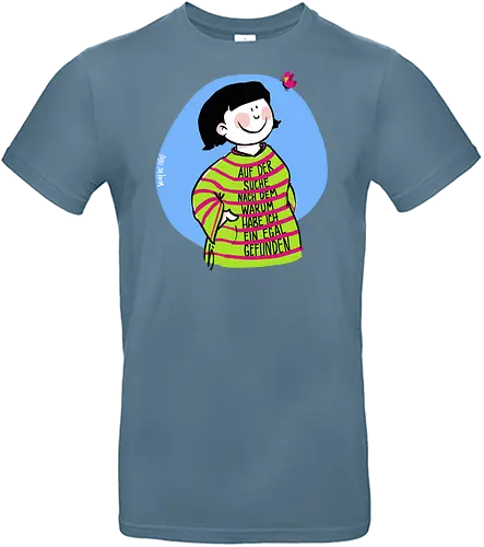 Auf der Suche nach dem warum... - Ringelpulliweisheit, Ringelpulli, Spruch, Weisheit, Lebensweisheit, handgezeichnet, Augeanhirn - Standard T-Shirt