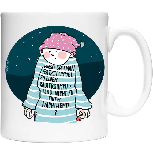 Ratzefummel - Ringelpulliweisheit, Ringelpulli, Spruch, Weisheit, Lebensweisheit, handgezeichnet, Augeanhirn - Cup