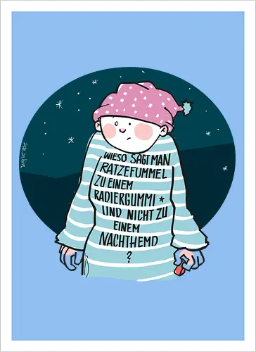 Ratzefummel - Ringelpulliweisheit, Ringelpulli, Spruch, Weisheit, Lebensweisheit, handgezeichnet, Augeanhirn - Artprint