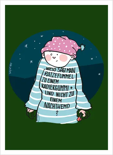 Ratzefummel - Ringelpulliweisheit, Ringelpulli, Spruch, Weisheit, Lebensweisheit, handgezeichnet, Augeanhirn - Artprint