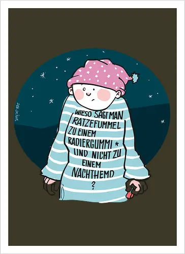Ratzefummel - Ringelpulliweisheit, Ringelpulli, Spruch, Weisheit, Lebensweisheit, handgezeichnet, Augeanhirn - Artprint