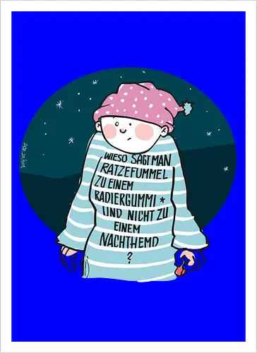 Ratzefummel - Ringelpulliweisheit, Ringelpulli, Spruch, Weisheit, Lebensweisheit, handgezeichnet, Augeanhirn - Artprint
