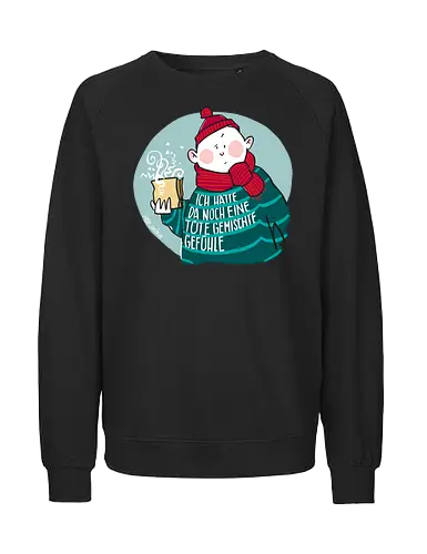 Gemischte Gefühle - Ringelpulliweisheit, Ringelpulli, Spruch, Weisheit, Lebensweisheit, handgezeichnet, Augeanhirn - Fairtrade Sweatshirt