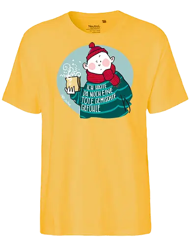 Gemischte Gefühle - Ringelpulliweisheit, Ringelpulli, Spruch, Weisheit, Lebensweisheit, handgezeichnet, Augeanhirn - Fairtrade T-Shirt