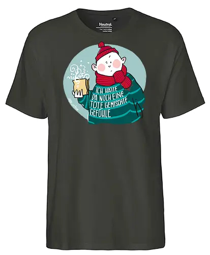 Gemischte Gefühle - Ringelpulliweisheit, Ringelpulli, Spruch, Weisheit, Lebensweisheit, handgezeichnet, Augeanhirn - Fairtrade T-Shirt