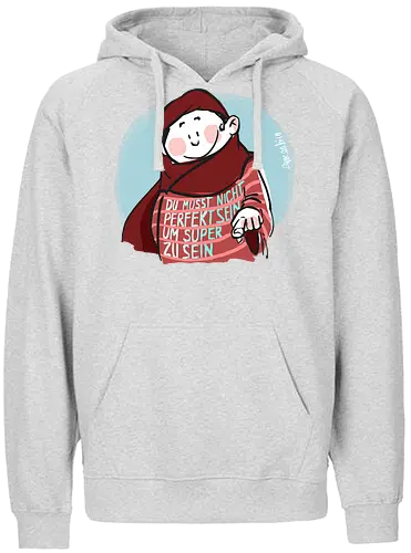 SUPER - Ringelpulliweisheit, Ringelpulli, Spruch, Weisheit, Lebensweisheit, handgezeichnet, Augeanhirn - Fairtrade Hoodie