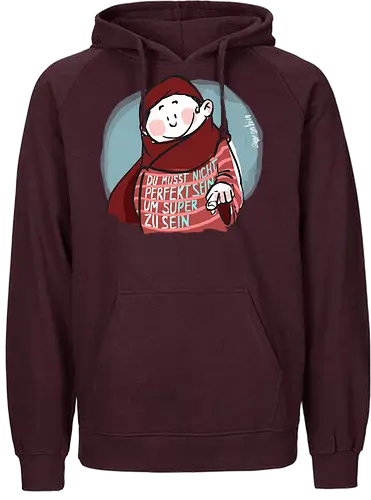 SUPER - Ringelpulliweisheit, Ringelpulli, Spruch, Weisheit, Lebensweisheit, handgezeichnet, Augeanhirn - Fairtrade Hoodie