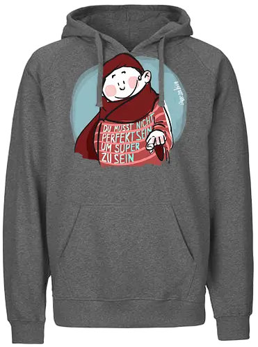 SUPER - Ringelpulliweisheit, Ringelpulli, Spruch, Weisheit, Lebensweisheit, handgezeichnet, Augeanhirn - Fairtrade Hoodie