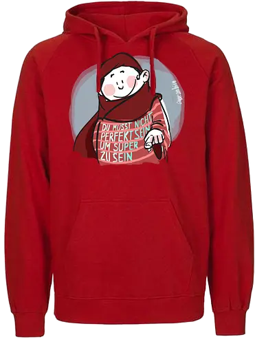 SUPER - Ringelpulliweisheit, Ringelpulli, Spruch, Weisheit, Lebensweisheit, handgezeichnet, Augeanhirn - Fairtrade Hoodie