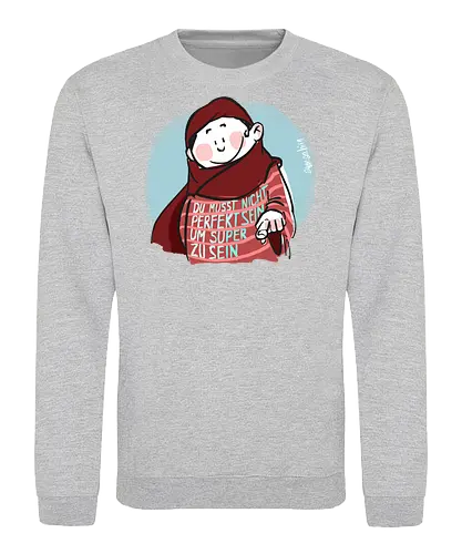 SUPER - Ringelpulliweisheit, Ringelpulli, Spruch, Weisheit, Lebensweisheit, handgezeichnet, Augeanhirn - Sweatshirt