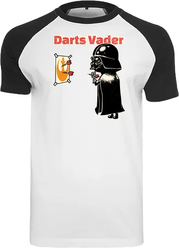 Darts Vader - Space Opera, Villain, Darts - Raglan T-Shirt
