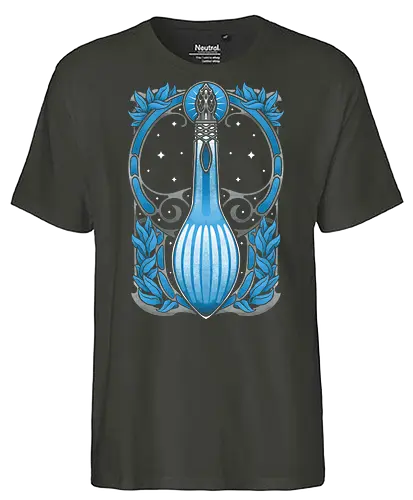 Elf Phial Light Star Potion - Art Nouveau, Elfs, Elf, Phial, Light, Potions, Potion, Star, Medieval, Fantasy, Adventure, Books, Book, Bookworm, Magic, Magical, Movies, Movie - Fairtrade T-Shirt