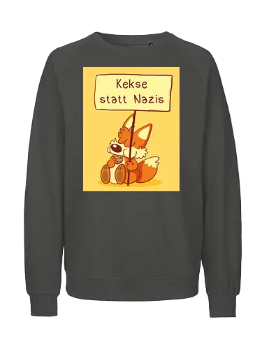 Kekse statt Nazis (mit Background) - Fuchs, Kekse - Fairtrade Sweatshirt