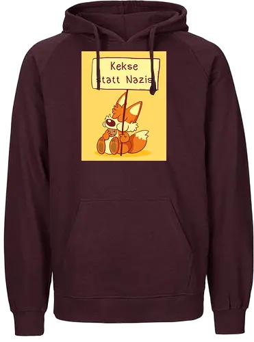Kekse statt Nazis (mit Background) - Fuchs, Kekse - Fairtrade Hoodie