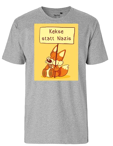 Kekse statt Nazis (mit Background) - Fuchs, Kekse - Fairtrade T-Shirt