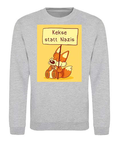 Kekse statt Nazis (mit Background) - Fuchs, Kekse - Sweatshirt