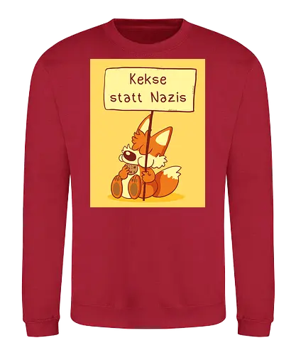 Kekse statt Nazis (mit Background) - Fuchs, Kekse - Sweatshirt