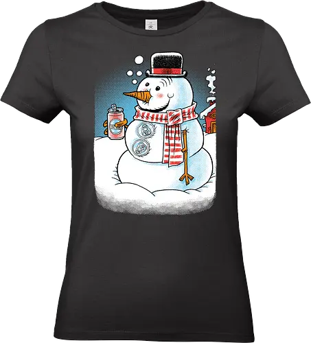 Cold Beer and Cool Buttons - Snowman, Winter, Beer - Standard T-Shirt (Women)