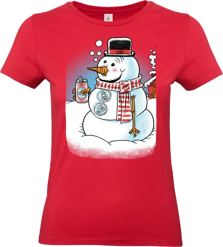 Cold Beer and Cool Buttons - Snowman, Winter, Beer - Standard T-Shirt (Women)